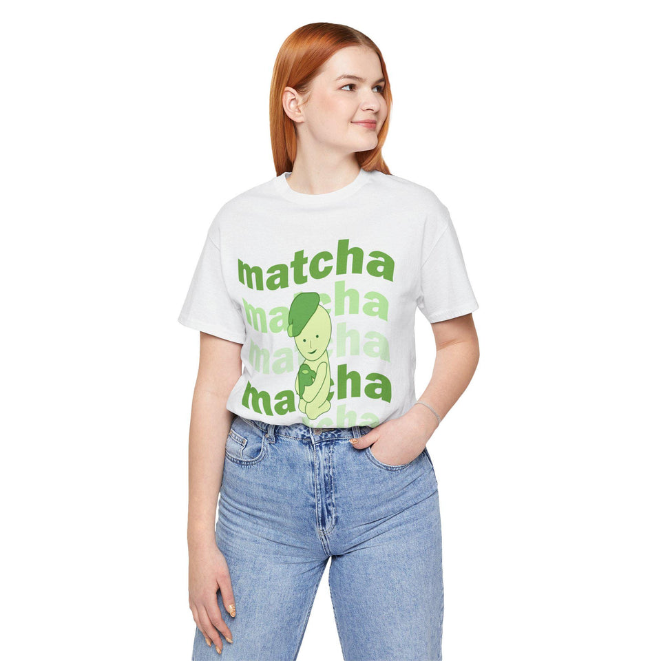 Smiski Matcha Baby Tee: Coquette Cropped Graphic Print