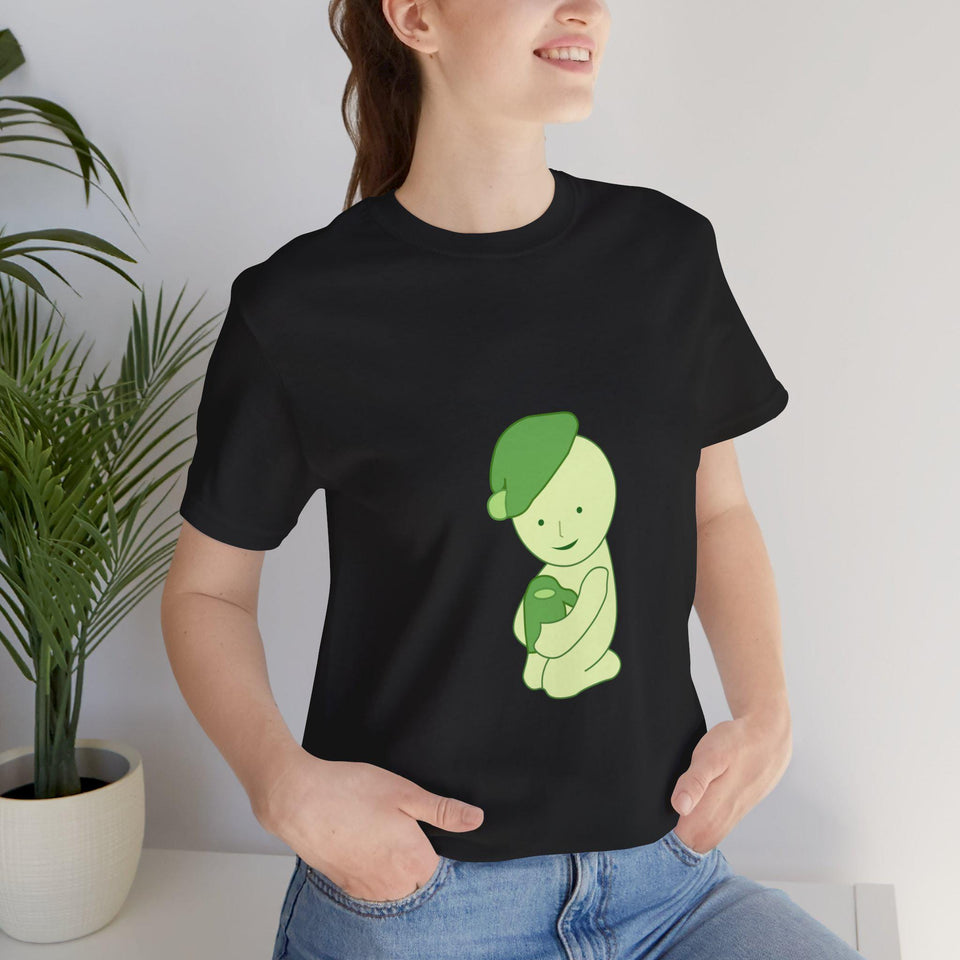 Smiski Graphic Tee: Matcha Green Baby Tee, Street Style Print