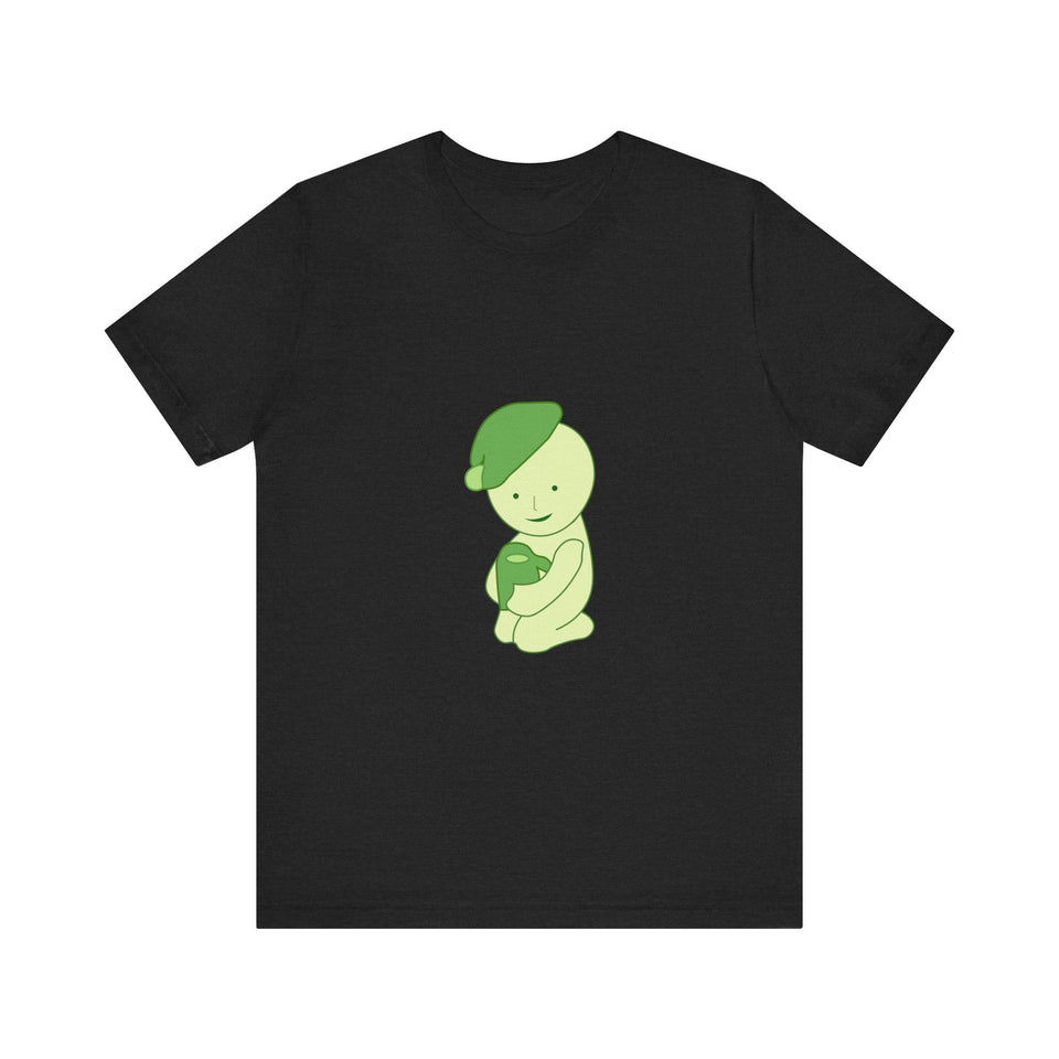Smiski Graphic Tee: Matcha Green Baby Tee, Street Style Print
