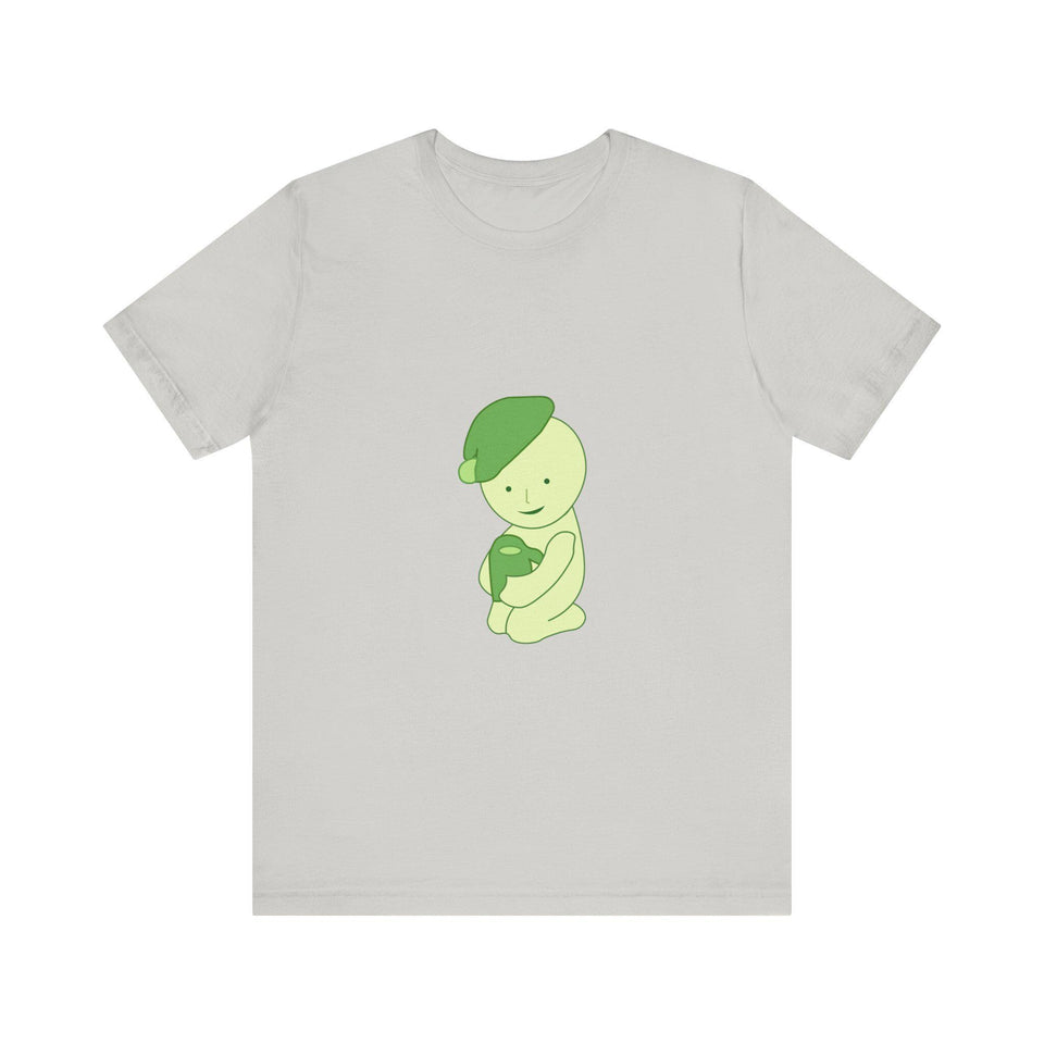 Smiski Graphic Tee: Matcha Green Baby Tee, Street Style Print
