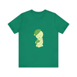 Smiski Graphic Tee: Matcha Green Baby Tee, Street Style Print