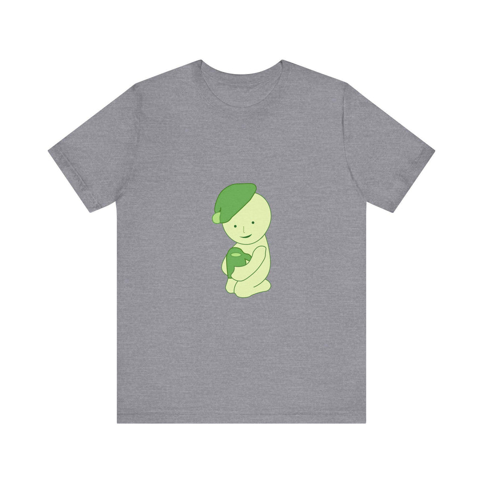 Smiski Graphic Tee: Matcha Green Baby Tee, Street Style Print