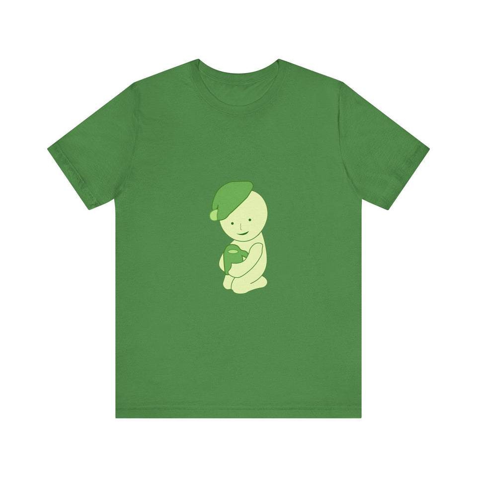 Smiski Graphic Tee: Matcha Green Baby Tee, Street Style Print
