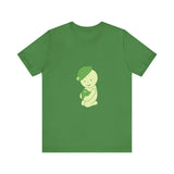 Smiski Graphic Tee: Matcha Green Baby Tee, Street Style Print