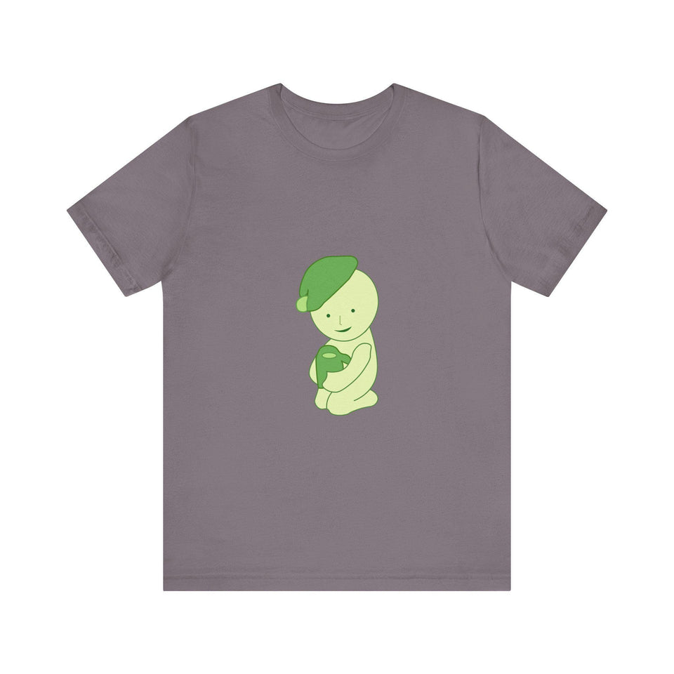 Smiski Graphic Tee: Matcha Green Baby Tee, Street Style Print