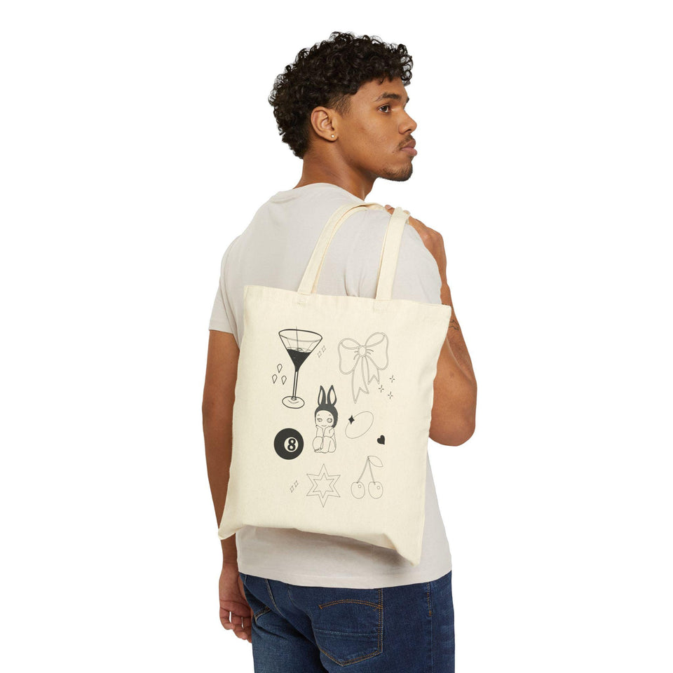 Sonny Angel Cotton Canvas Tote Bag - Cute Angel Design, Reusable Grocery Bag, Eco-Friendly Shopper, Market Tote, Gift for Angel Collectors,