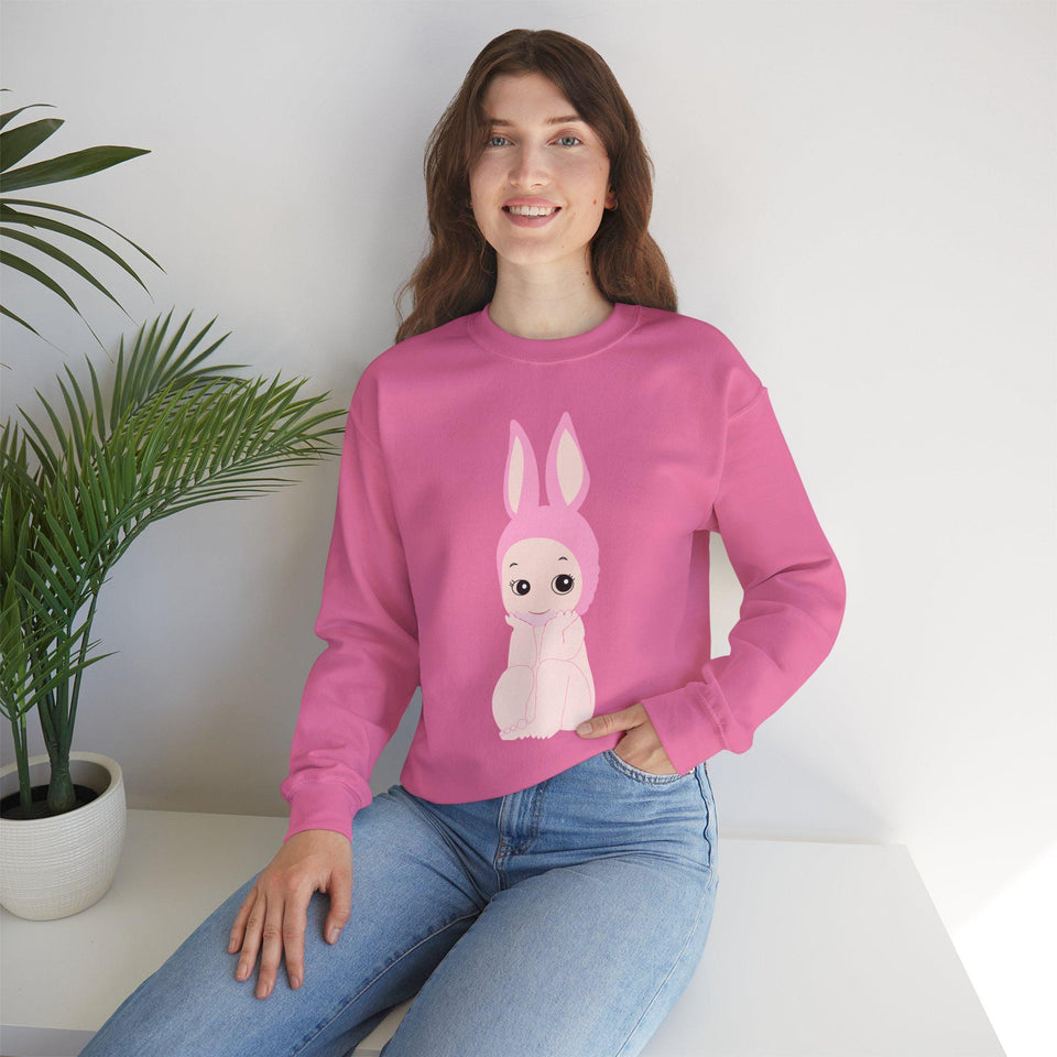 Bunny Girl Sweatshirt, Unisex Cozy Jumper, Rabbit Lover Gift