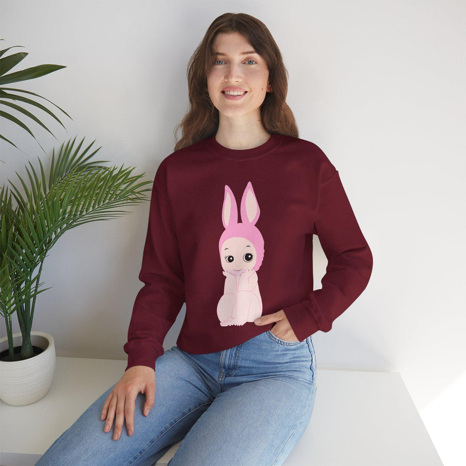 Bunny Girl Sweatshirt, Unisex Cozy Jumper, Rabbit Lover Gift