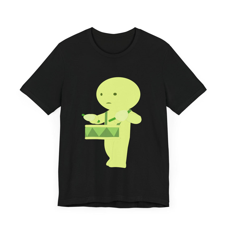 Smiski Drummer T-Shirt, Kawaii Cartoon Unisex Tee