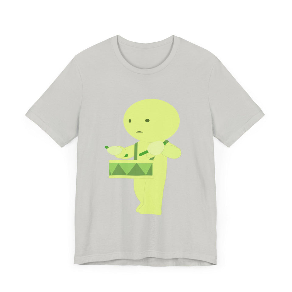 Smiski Drummer T-Shirt, Kawaii Cartoon Unisex Tee