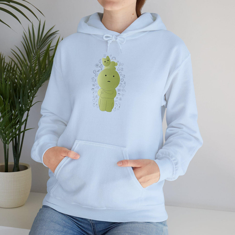 Smiski Design Pullover Hoodie, Creature Graphic