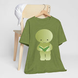Smiski Reading Book T-Shirt: Kawaii Geeky Graphic Tee