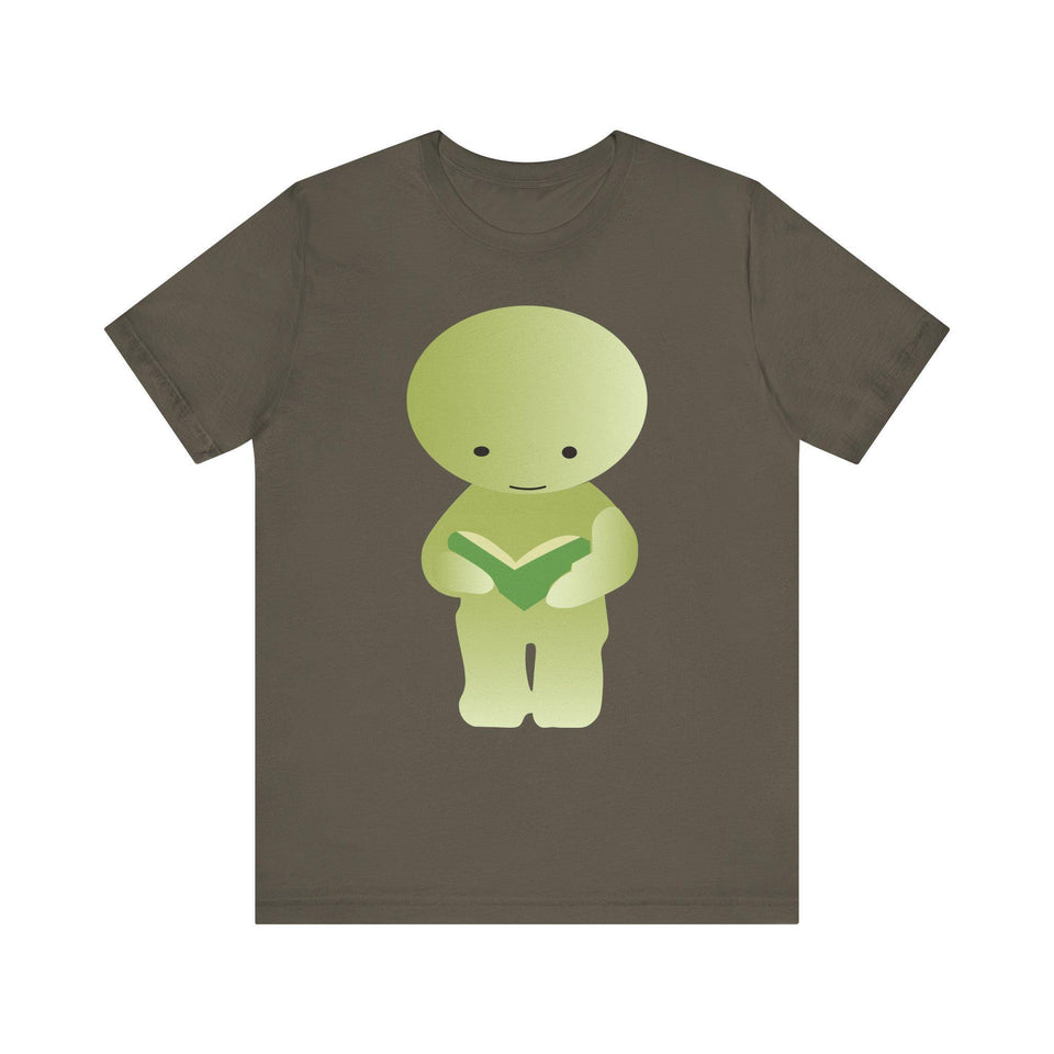 Smiski Reading Book T-Shirt: Kawaii Geeky Graphic Tee