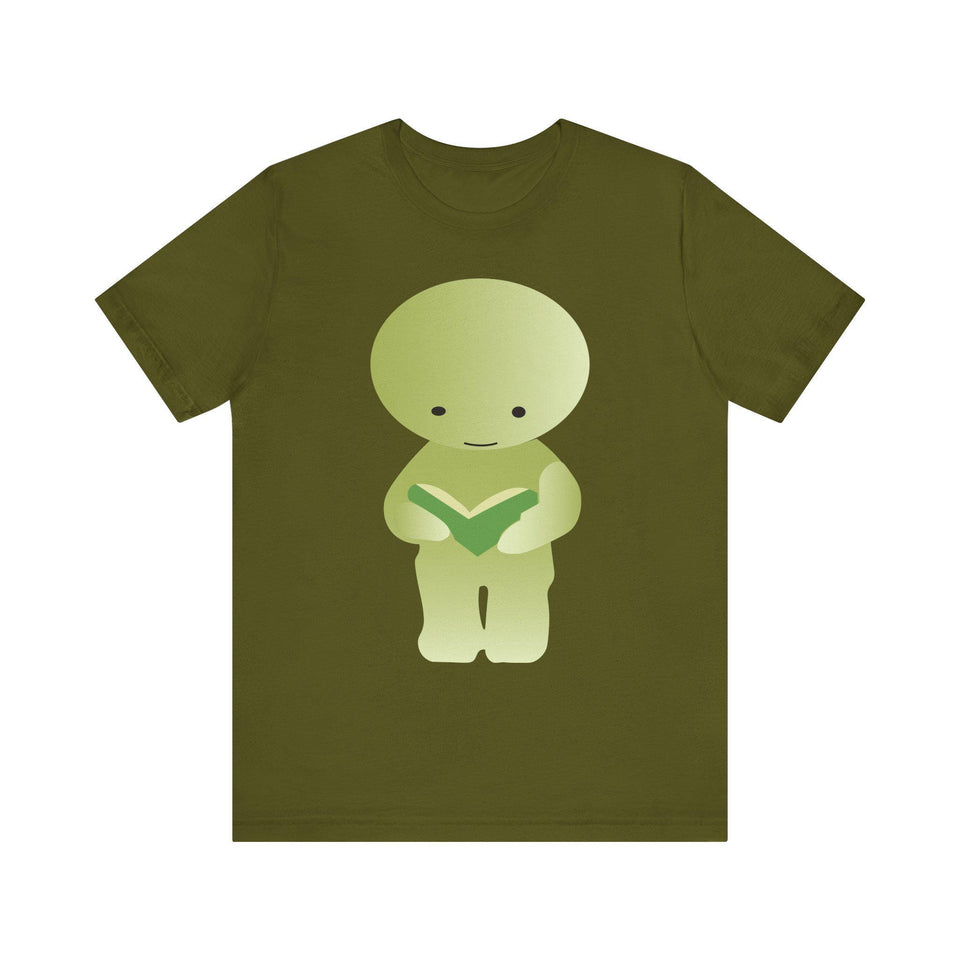 Smiski Reading Book T-Shirt: Kawaii Geeky Graphic Tee