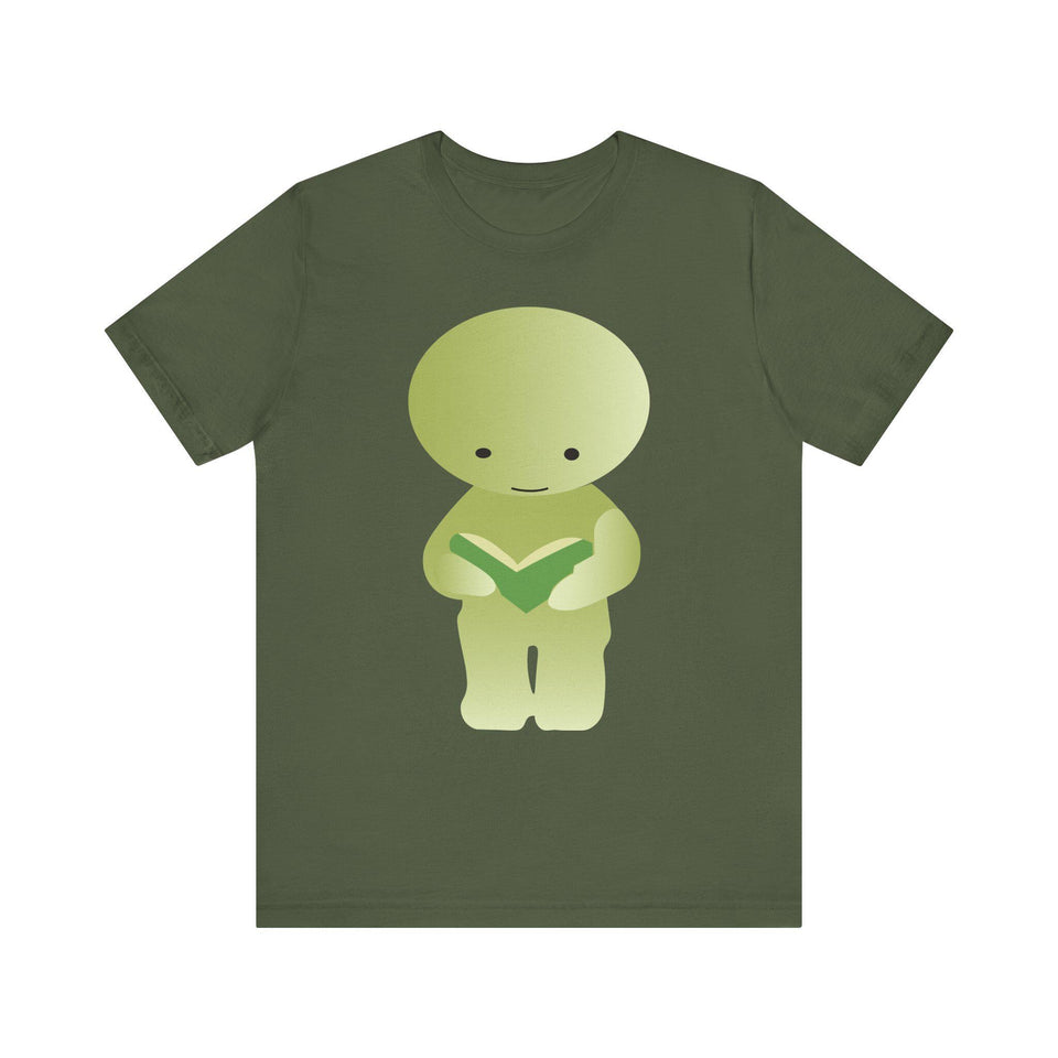 Smiski Reading Book T-Shirt: Kawaii Geeky Graphic Tee