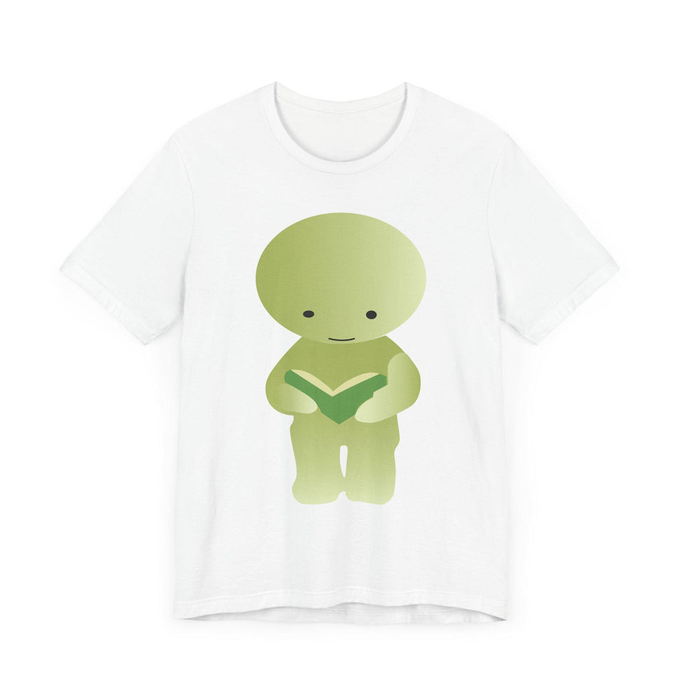 Smiski Reading Book T-Shirt: Kawaii Geeky Graphic Tee