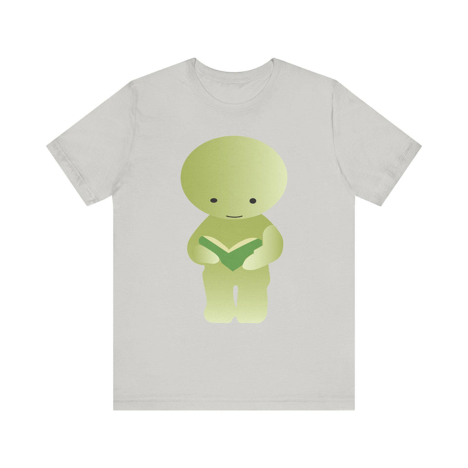 Smiski Reading Book T-Shirt: Kawaii Geeky Graphic Tee