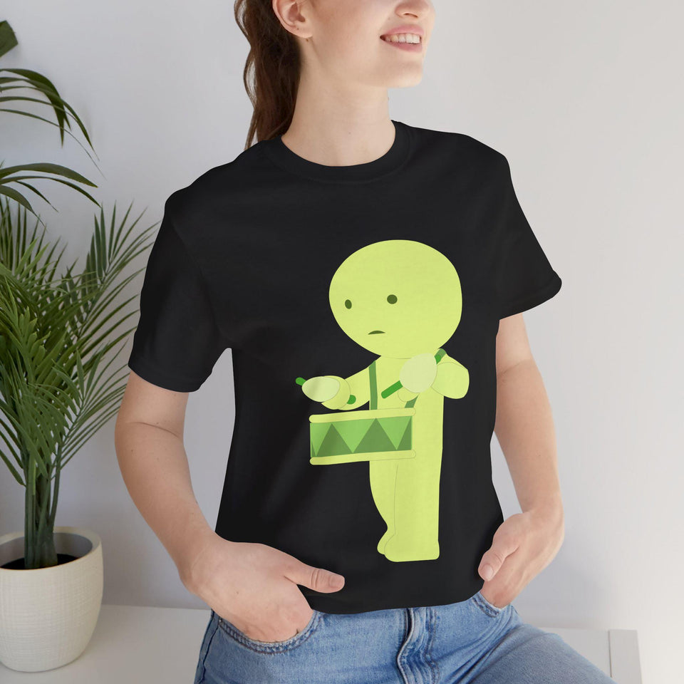 Smiski Drummer T-Shirt, Kawaii Cartoon Unisex Tee