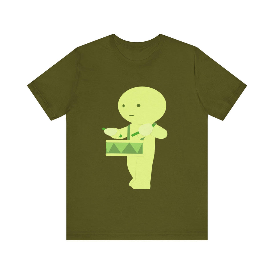 Smiski Drummer T-Shirt, Kawaii Cartoon Unisex Tee