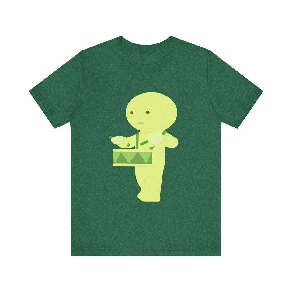 Smiski Drummer T-Shirt, Kawaii Cartoon Unisex Tee