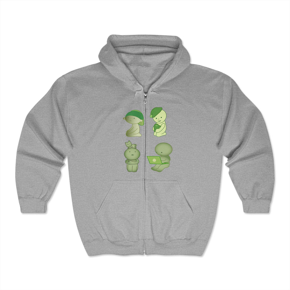 Smiski Hoodie: Kawaii Japanese Zip Up Sweatshirt