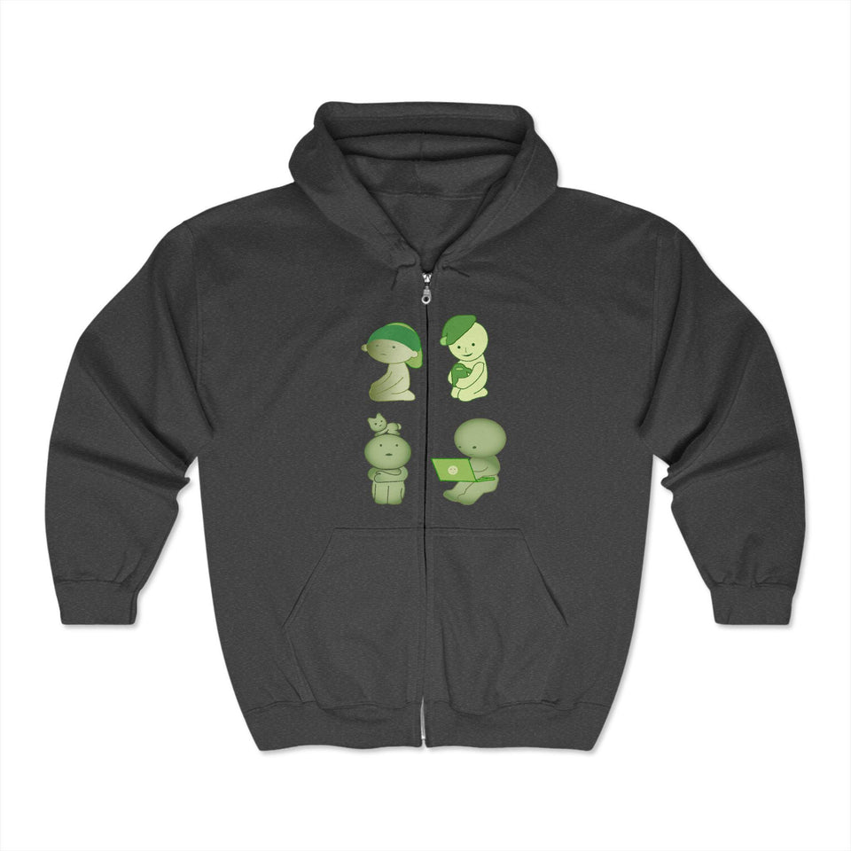 Smiski Hoodie: Kawaii Japanese Zip Up Sweatshirt