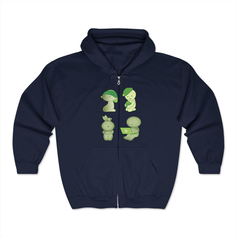Smiski Hoodie: Kawaii Japanese Zip Up Sweatshirt