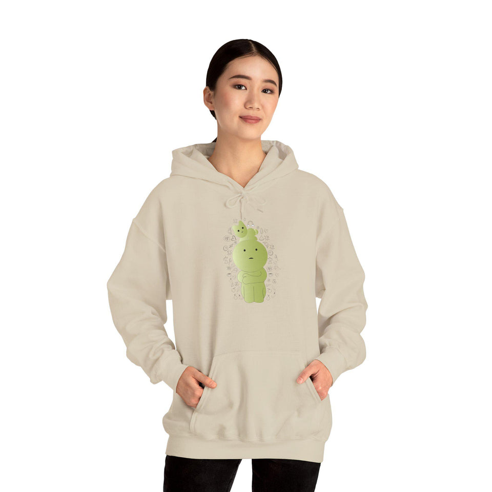 Smiski Design Pullover Hoodie, Creature Graphic