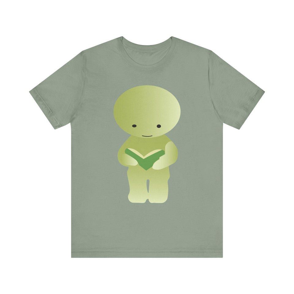Smiski Reading Book T-Shirt: Kawaii Geeky Graphic Tee