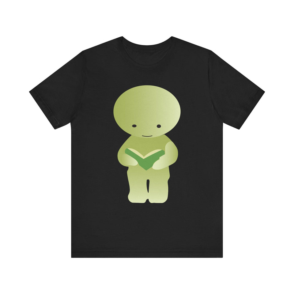 Smiski Reading Book T-Shirt: Kawaii Geeky Graphic Tee