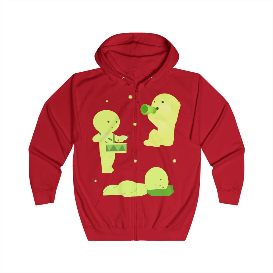 Smiski Zip Up Hoodie, Kawaii Japanese Character Sweatshirt
