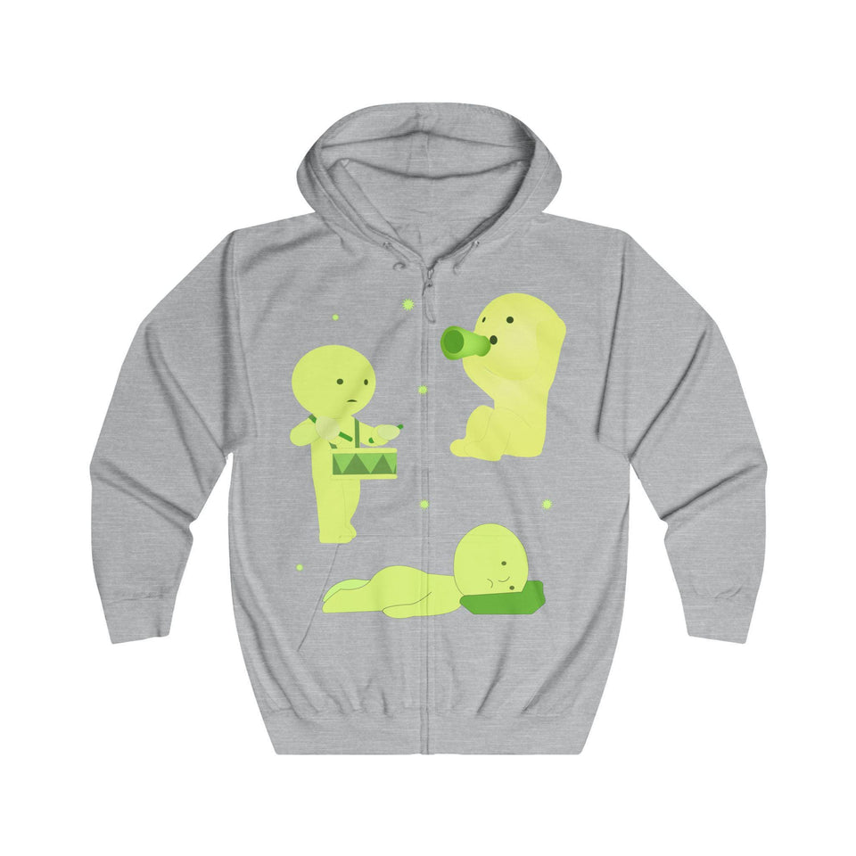 Smiski Zip Up Hoodie, Kawaii Japanese Character Sweatshirt
