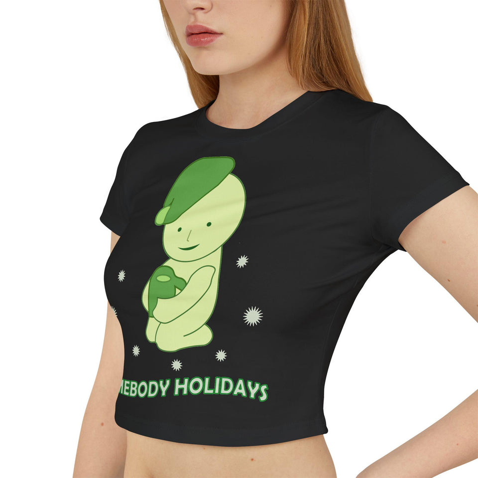 Smiski Baby Tee: Organic Cotton Graphic Print, Kawaii Apparel