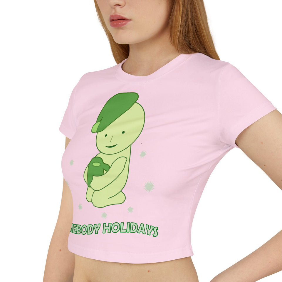 Smiski Baby Tee: Organic Cotton Graphic Print, Kawaii Apparel