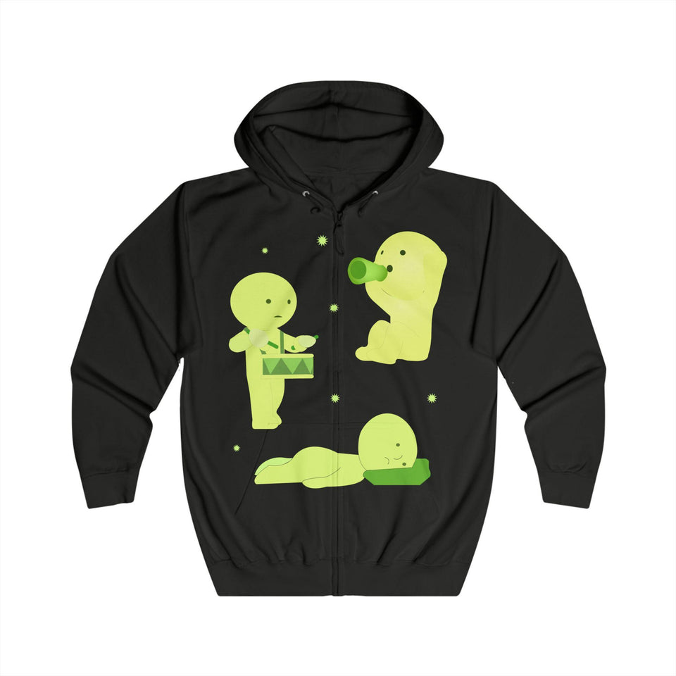 Smiski Zip Up Hoodie, Kawaii Japanese Character Sweatshirt