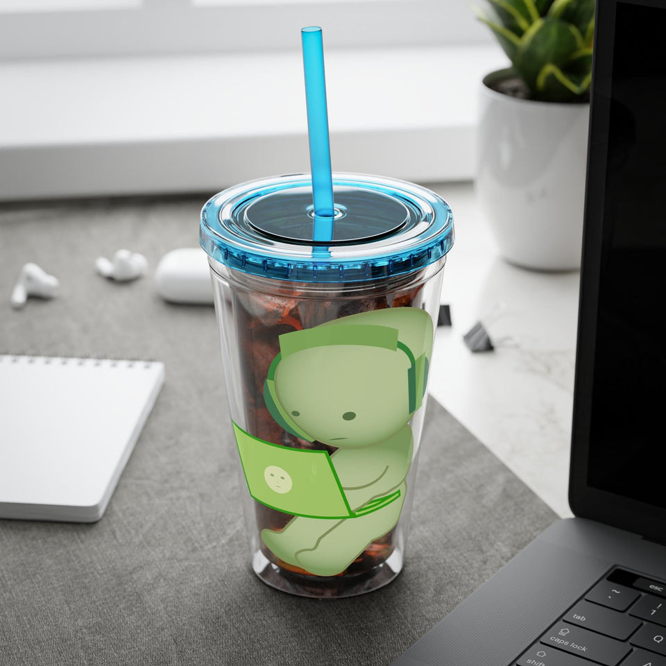 Sunsplash Smiski Tumbler, Character Acrylic Cup, 16oz