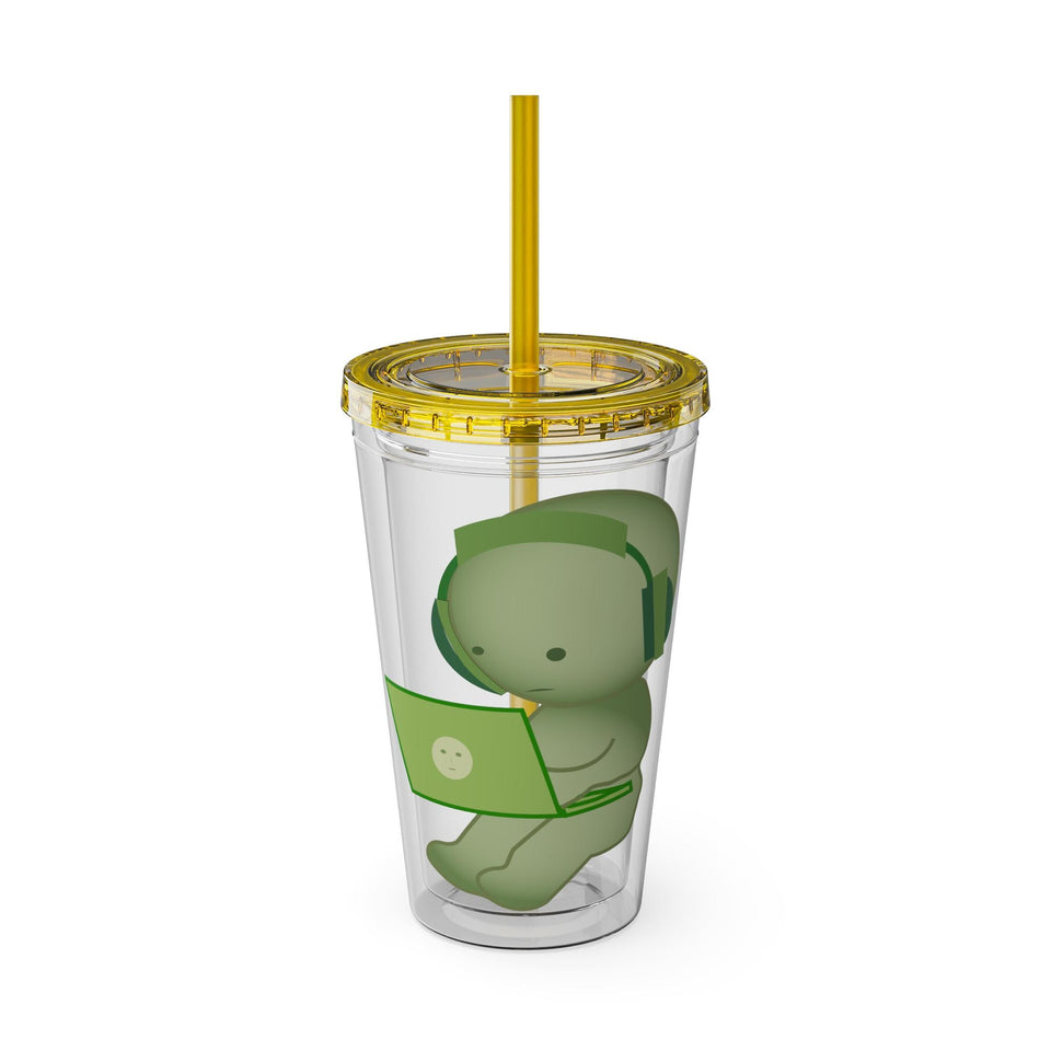 Sunsplash Smiski Tumbler, Character Acrylic Cup, 16oz
