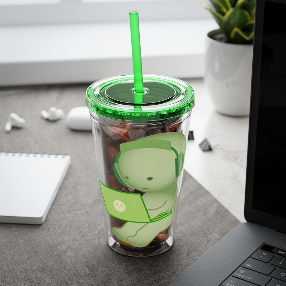 Sunsplash Smiski Tumbler, Character Acrylic Cup, 16oz