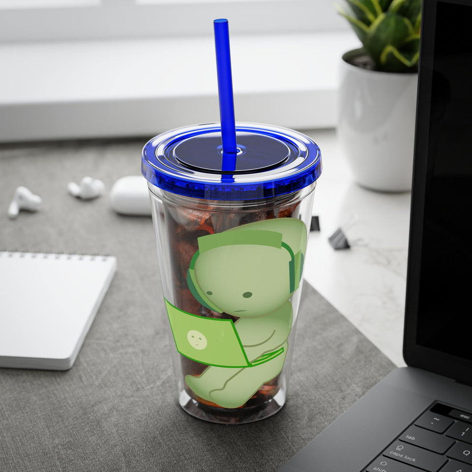 Sunsplash Smiski Tumbler, Character Acrylic Cup, 16oz