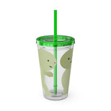 Smiski Tumbler with Straw: Playful Sunsplash Design, 16oz