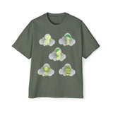 Smiski Cartoon Print T-Shirt, Oversized Carded Cotton Tee