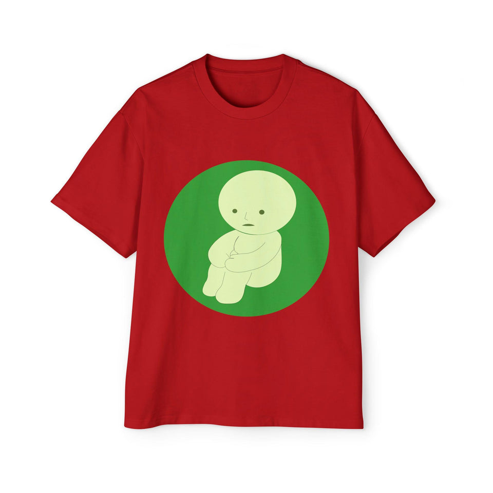 Oversized Smiski Graphic Tee, Quirky Cotton Shirt