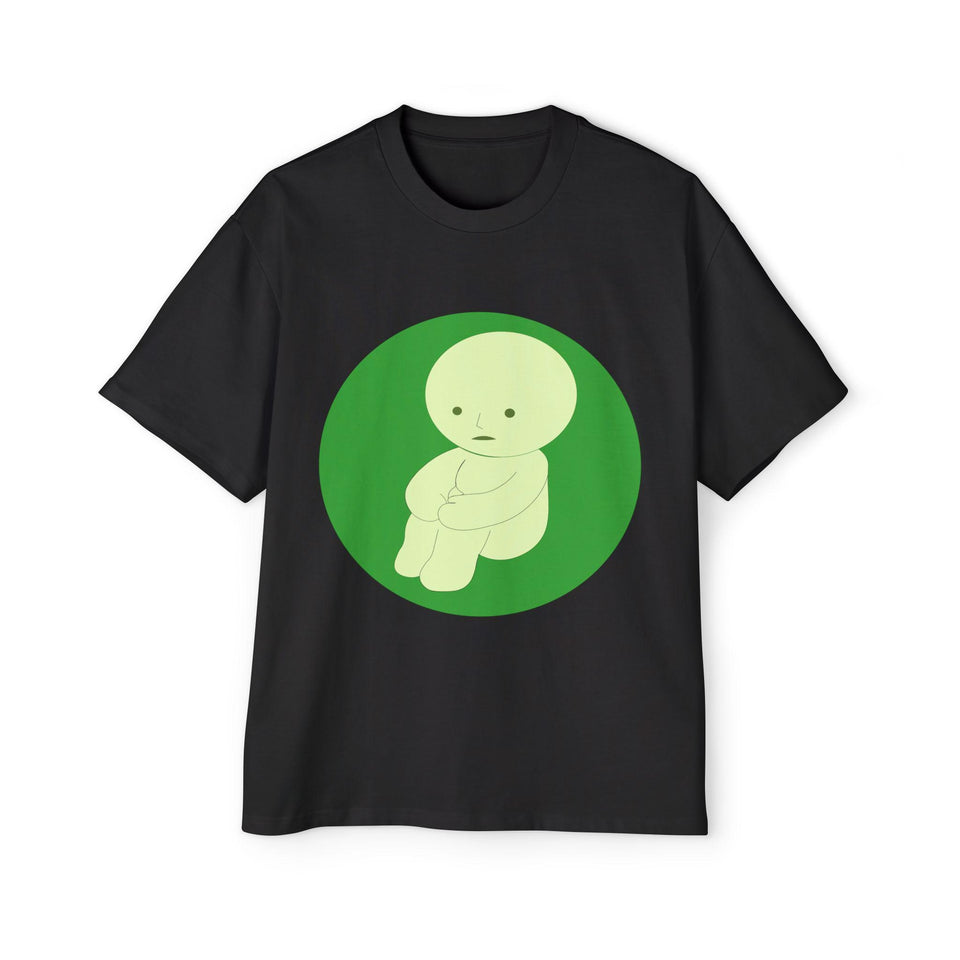 Oversized Smiski Graphic Tee, Quirky Cotton Shirt