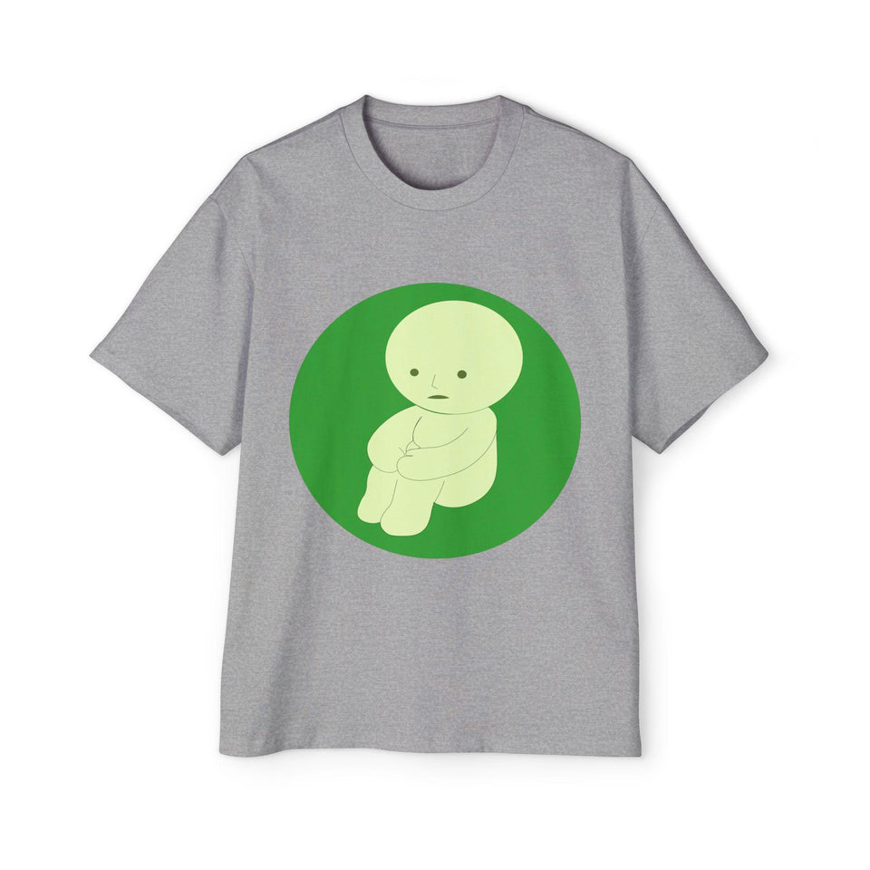 Oversized Smiski Graphic Tee, Quirky Cotton Shirt