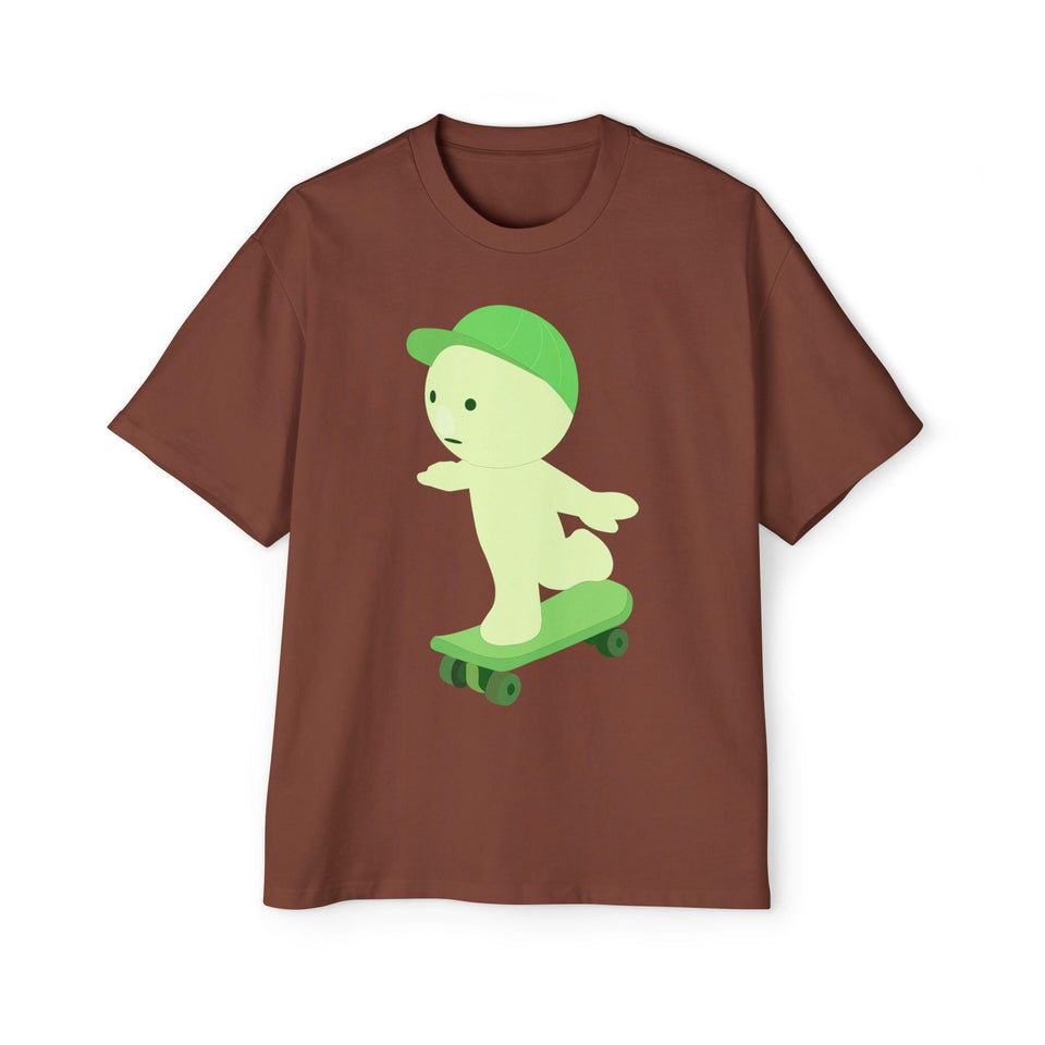Oversized Smiski Graphic Tee, 100% Cotton Casual Streetwear