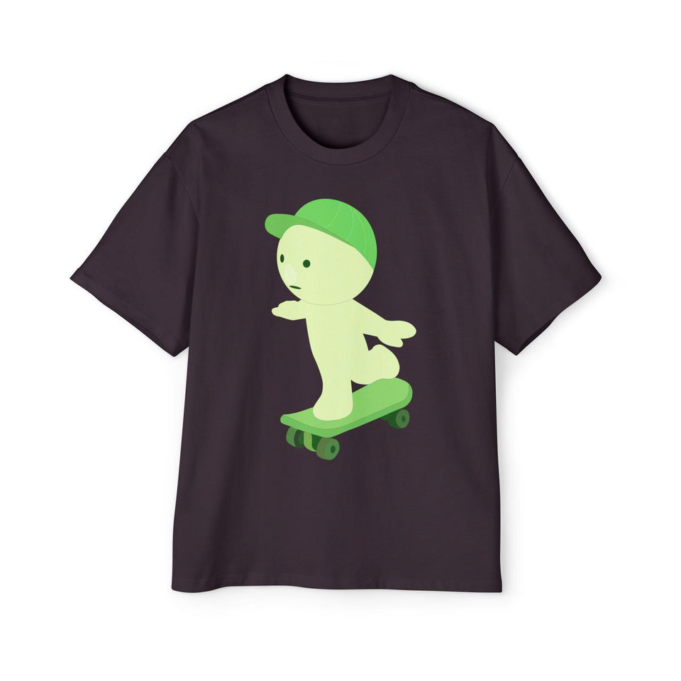Oversized Smiski Graphic Tee, 100% Cotton Casual Streetwear