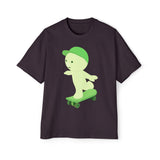 Oversized Smiski Graphic Tee, 100% Cotton Casual Streetwear