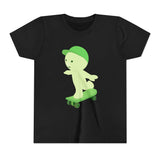 Smiski Skateboarding Youth Tee: Glow-in-the-Dark Kawaii Graphic T-Shirt