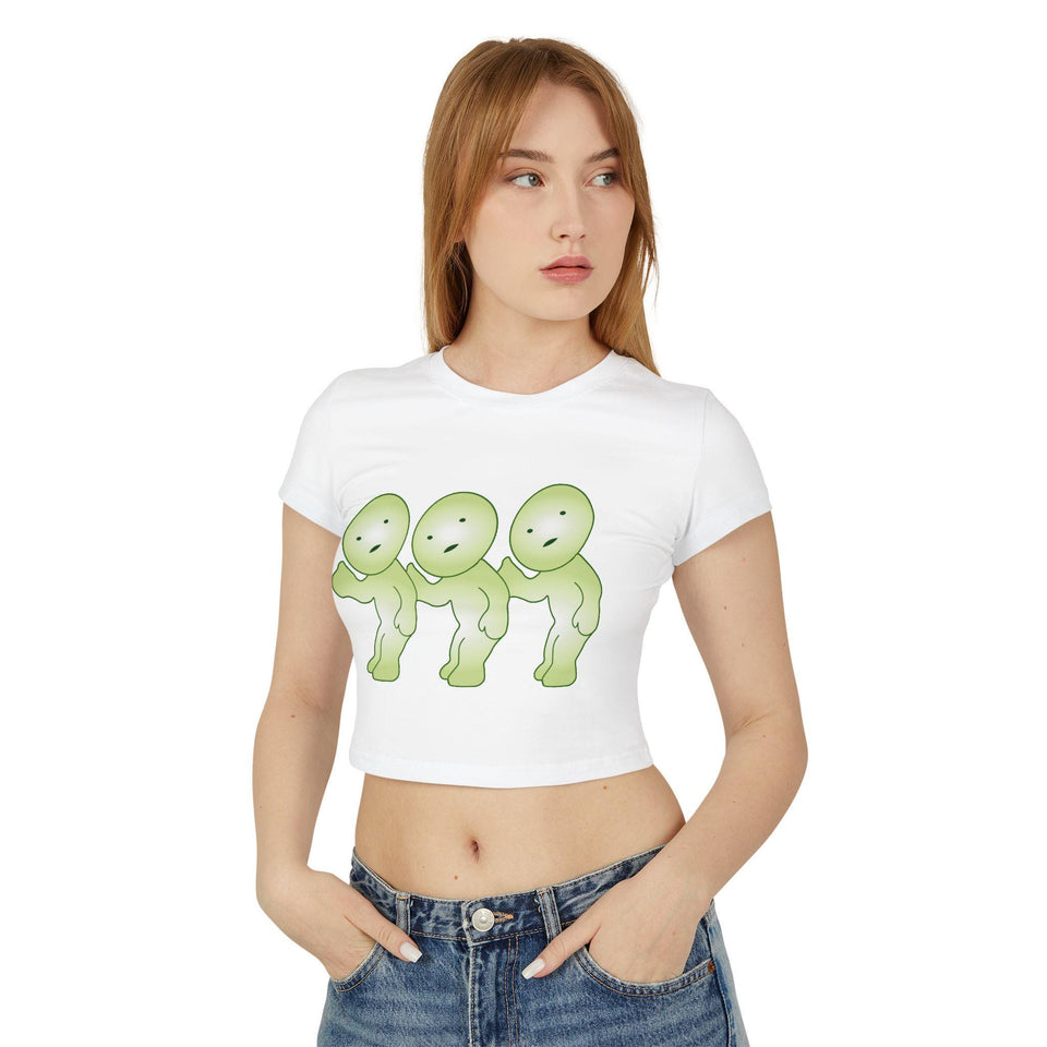 Cute Women's Baby Tee with smiski Design, Kawaii T-Shirt, Unique Graphic Tee, Funny Tee, Gift for Her, Fun Tee