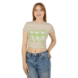 Cute Women's Baby Tee with smiski Design, Kawaii T-Shirt, Unique Graphic Tee, Funny Tee, Gift for Her, Fun Tee
